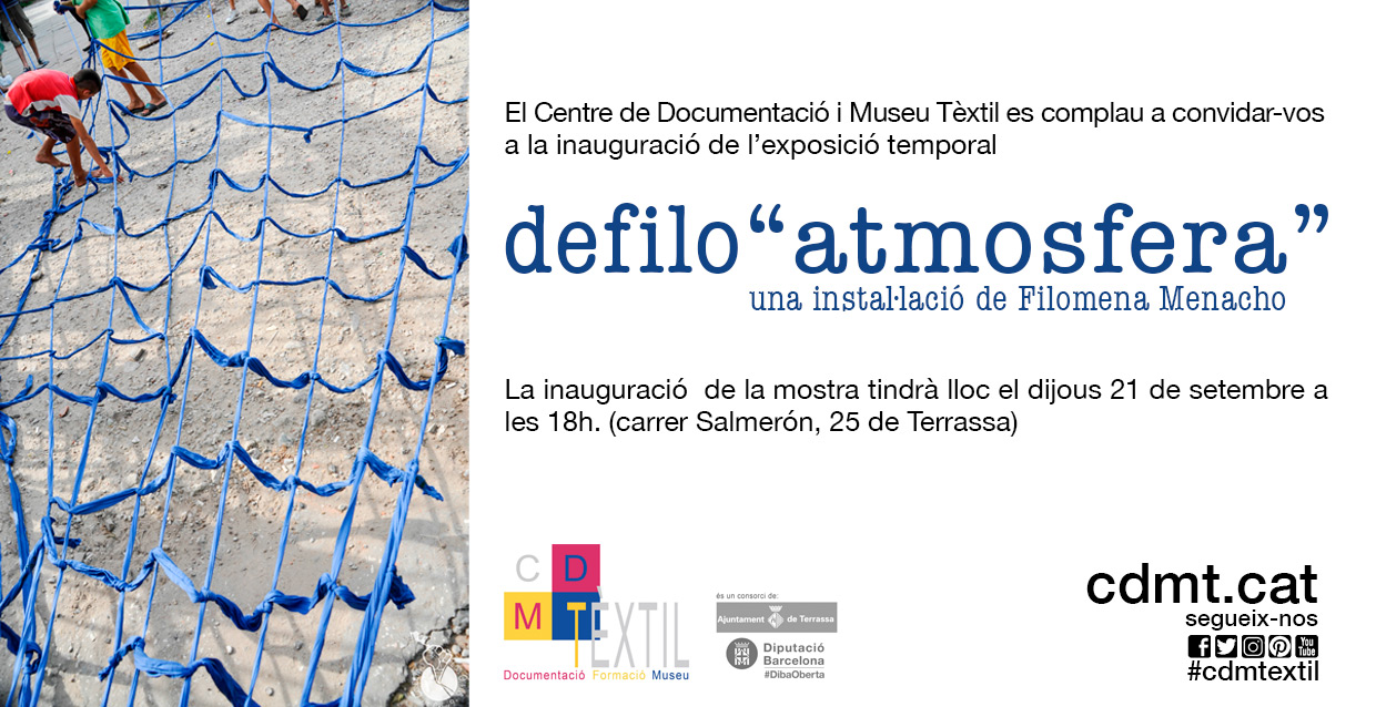 Imatge Invitació
                                          exposició: Defilo 'Atmosfera':
                                          una instal·lació de Filomena
                                          Menacho